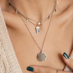Filigrane Ketten | Hey Happiness Blume des Lebens Kette Silber Silver