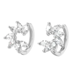 Huggie Ohrringe | Hey Happiness Blume Huggie Ohrringe mit Steinen Sterlingsilber