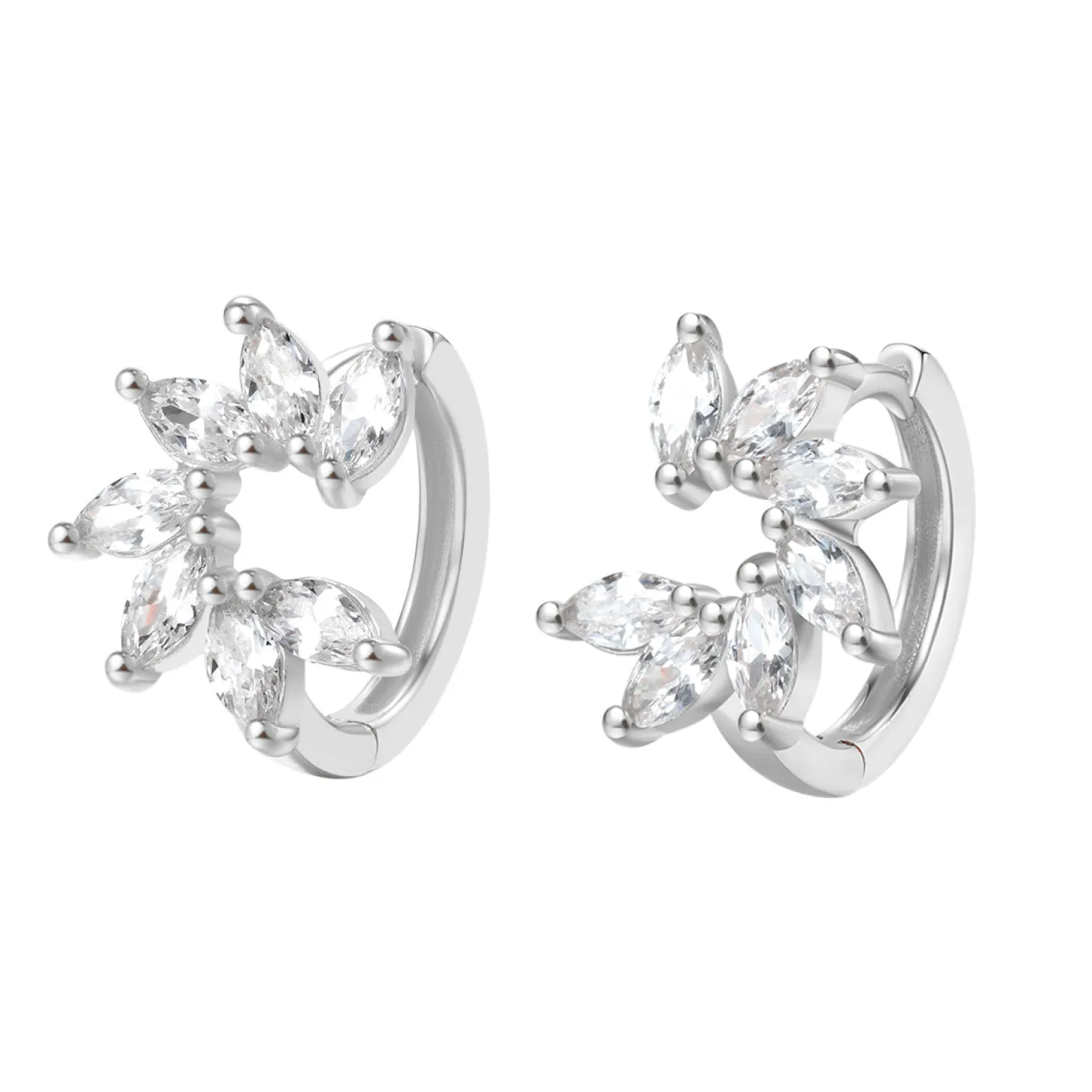 Huggie Ohrringe | Hey Happiness Blume Huggie Ohrringe mit Steinen Sterlingsilber