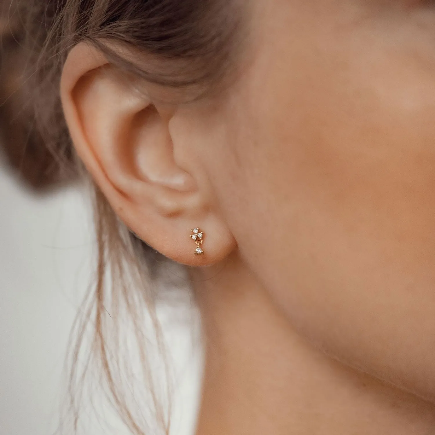 Ohrstecker | Hey Happiness Blumen Tropfen-Ohrstecker aus Sterlingsilber in Gold