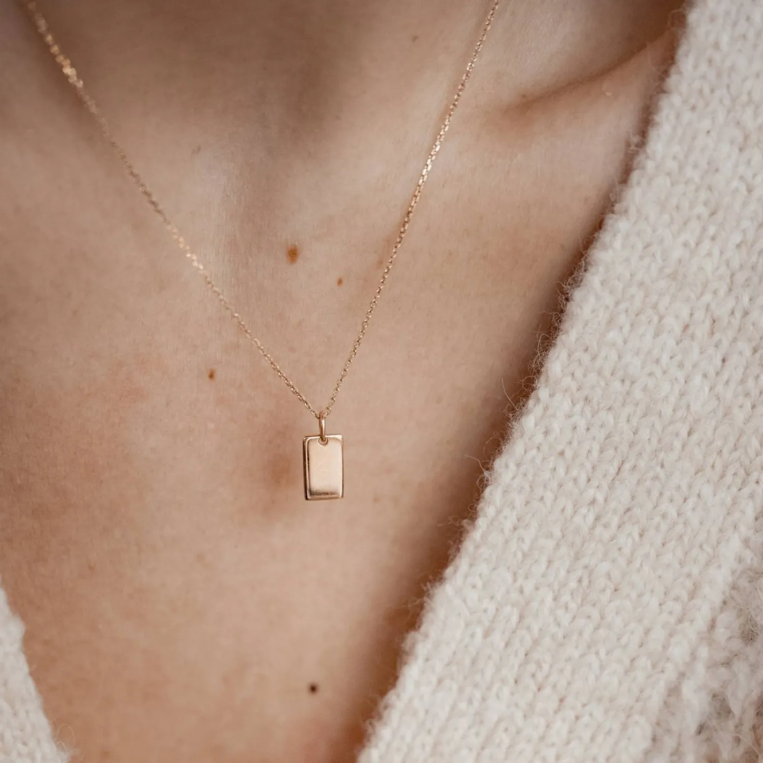 Filigrane Ketten | Hey Happiness Canvas Anhänger Kette 14K Gold