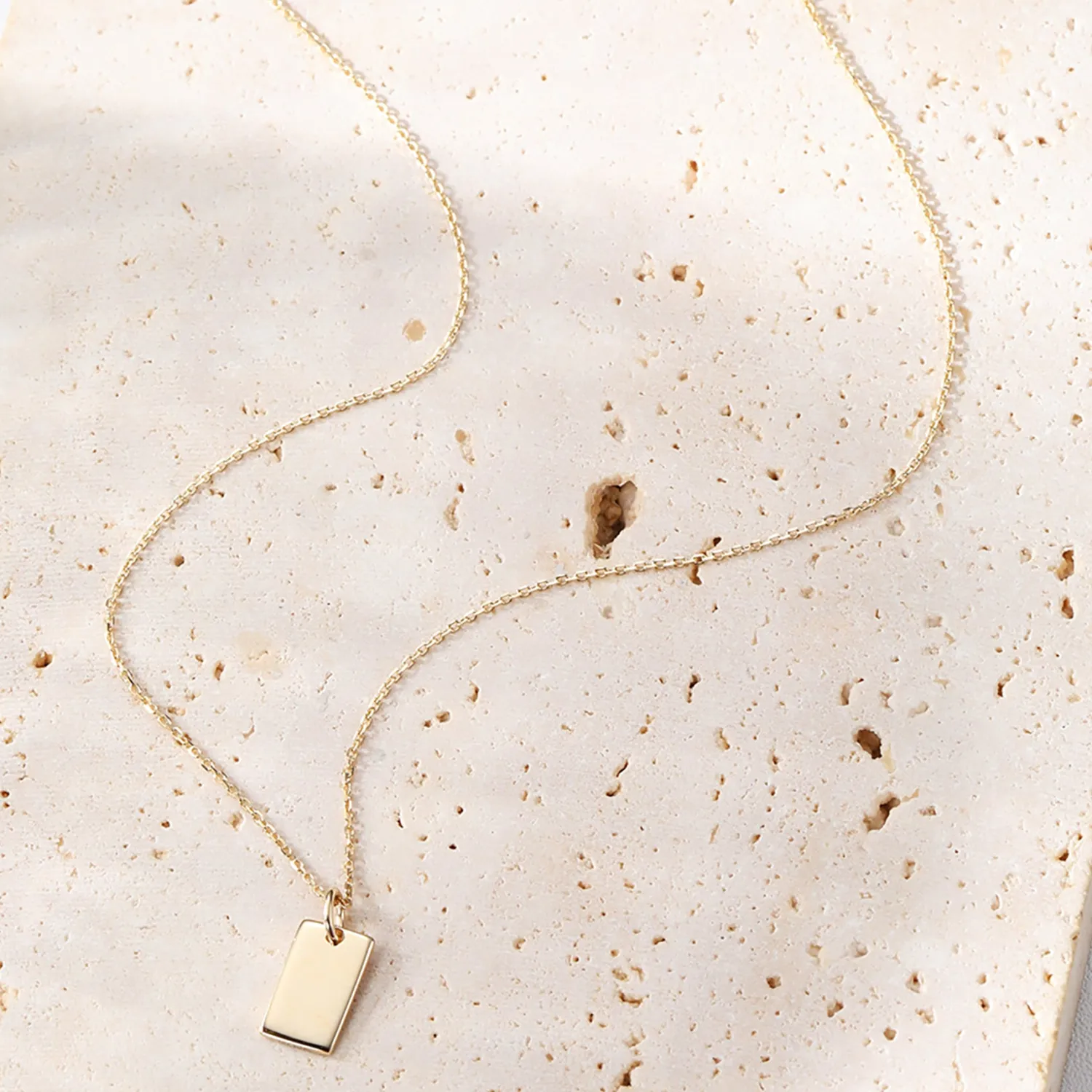 Filigrane Ketten | Hey Happiness Canvas Anhänger Kette 14K Gold