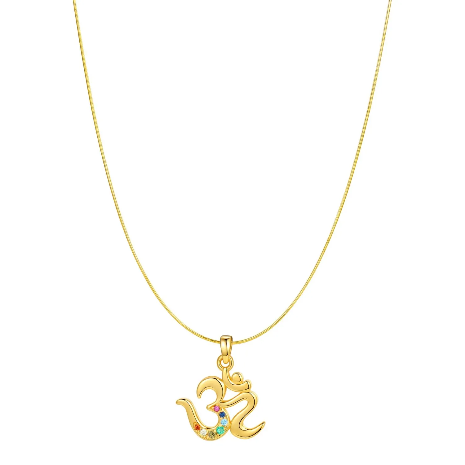 Anhänger | Filigrane Ketten | Hey Happiness Chakra-Om-Anhänger Halskette für Einheit aus Sterlingsilber