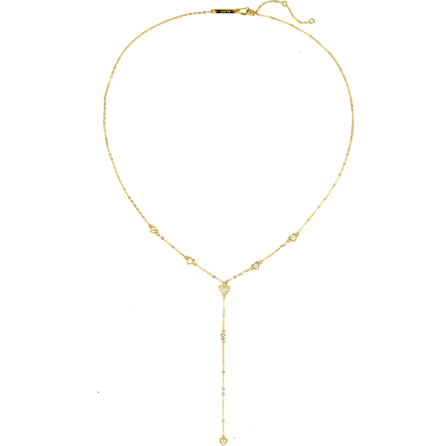 Lariat Necklaces | Filigrane Ketten | Hey Happiness Cherish Y Kette Gold Sterlingsilber