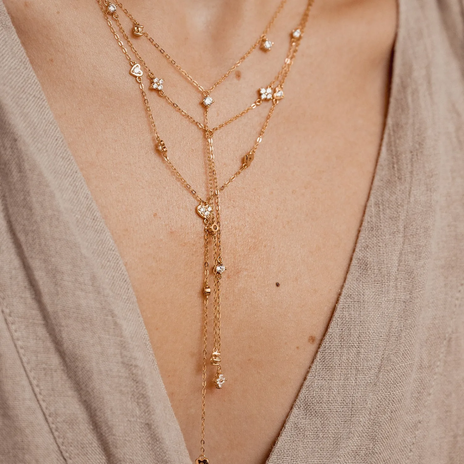 Lariat Necklaces | Filigrane Ketten | Hey Happiness Cherish Y Kette Gold Sterlingsilber