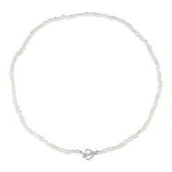 Choker Ketten | Perlenketten | Hey Happiness Choker Perlenkette mit Herz Verschluss Silver