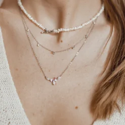 Choker Ketten | Perlenketten | Hey Happiness Choker Perlenkette mit Herz Verschluss Silver