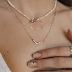 Choker Ketten | Perlenketten | Hey Happiness Choker Perlenkette mit Herz Verschluss Silver