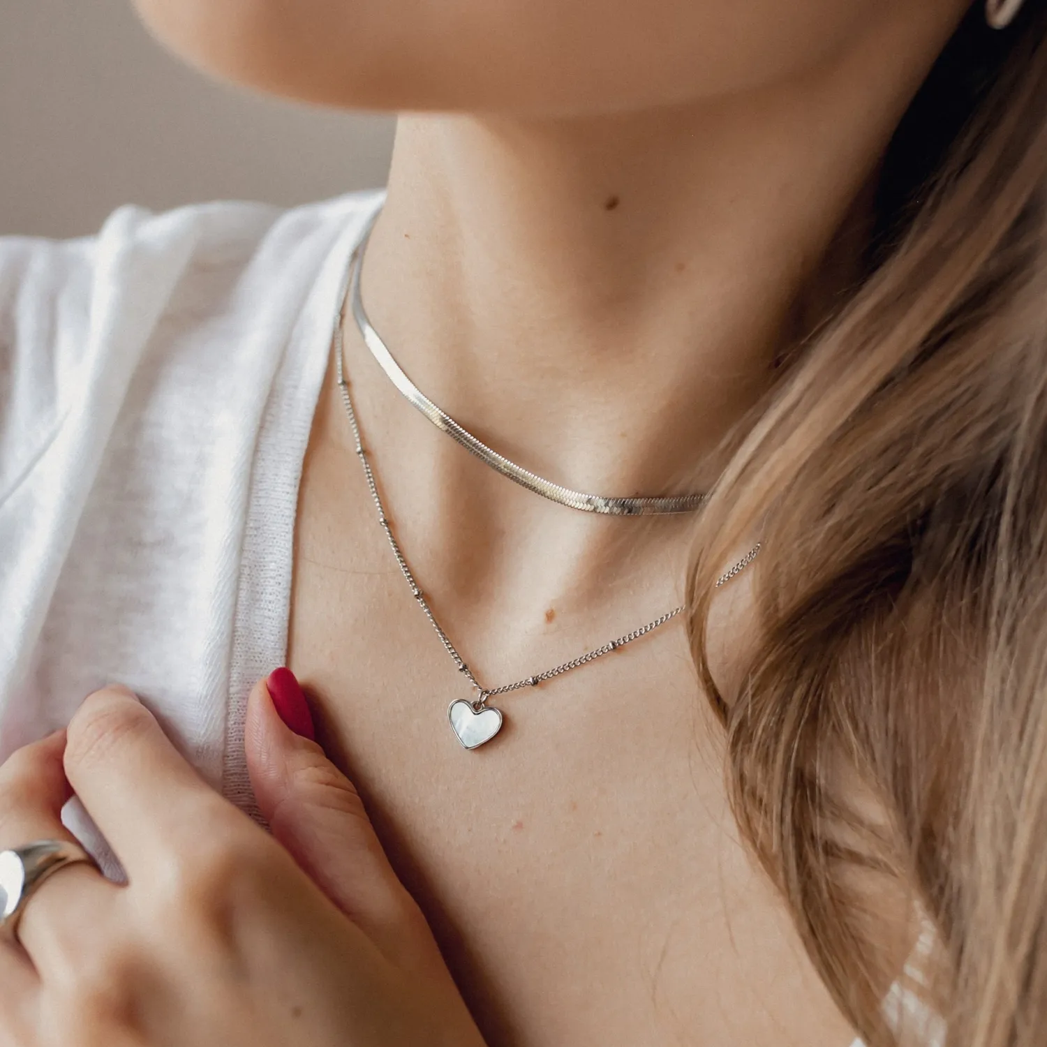 Choker Ketten | Filigrane Ketten | Hey Happiness Choker Schlangenkette Silber Silver