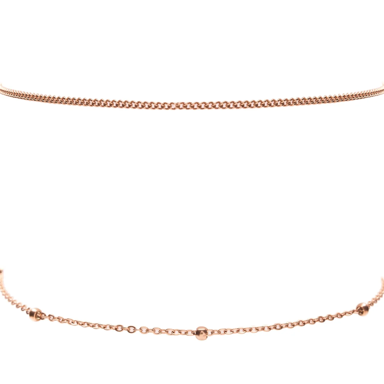 Choker Ketten | Filigrane Ketten | Hey Happiness Choker Set im Zarten Design Rosévergoldet Rose Gold