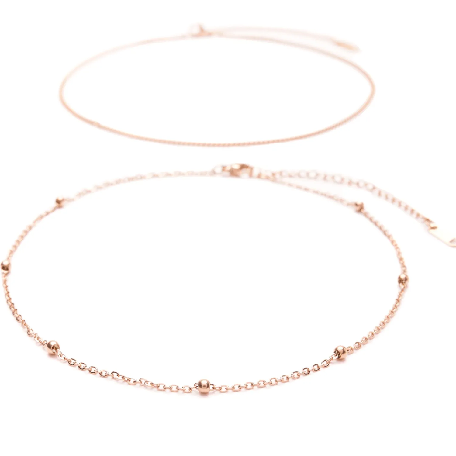 Choker Ketten | Filigrane Ketten | Hey Happiness Choker Set im Zarten Design Rosévergoldet Rose Gold