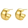 Creolen | Hey Happiness Chubby Wellen Creolen aus Edelstahl Gold