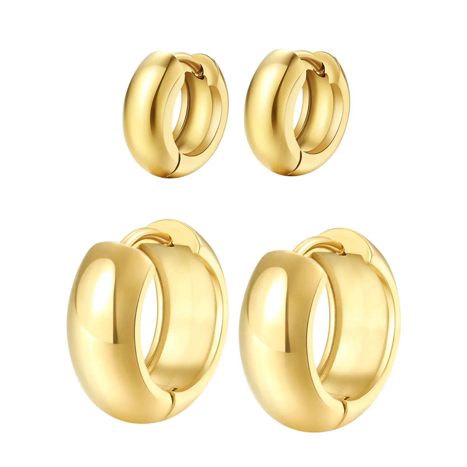 Earring Stack Sets | Creolen | Hey Happiness Chunky Creolen Ohrringe Set aus Edelstahl