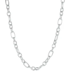 Statement Ketten | Hey Happiness Chunky Oval Figarokette in Silber Silver