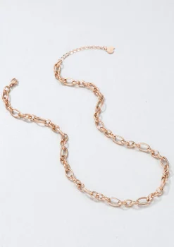 Statement Ketten | Hey Happiness Chunky Oval Figarokette in Rosegold Rose Gold