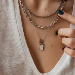 Statement Ketten | Hey Happiness Chunky Oval Figarokette in Silber Silver