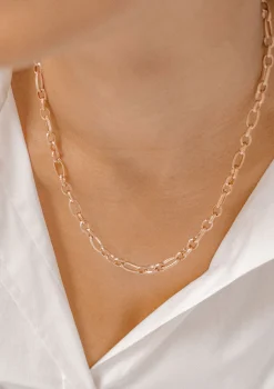 Statement Ketten | Hey Happiness Chunky Oval Figarokette in Rosegold Rose Gold