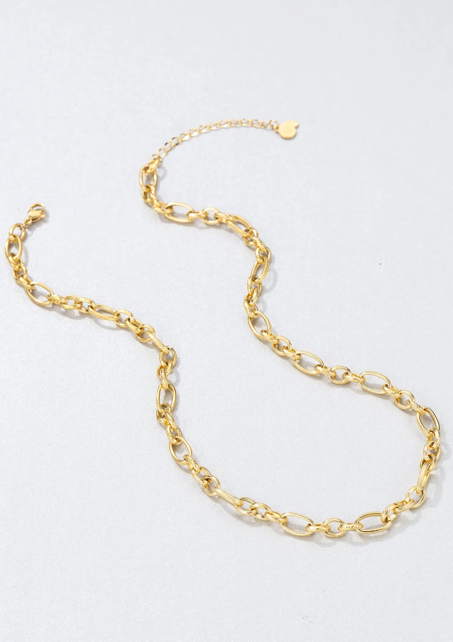 Statement Ketten | Hey Happiness Chunky Oval Figarokette in Gold