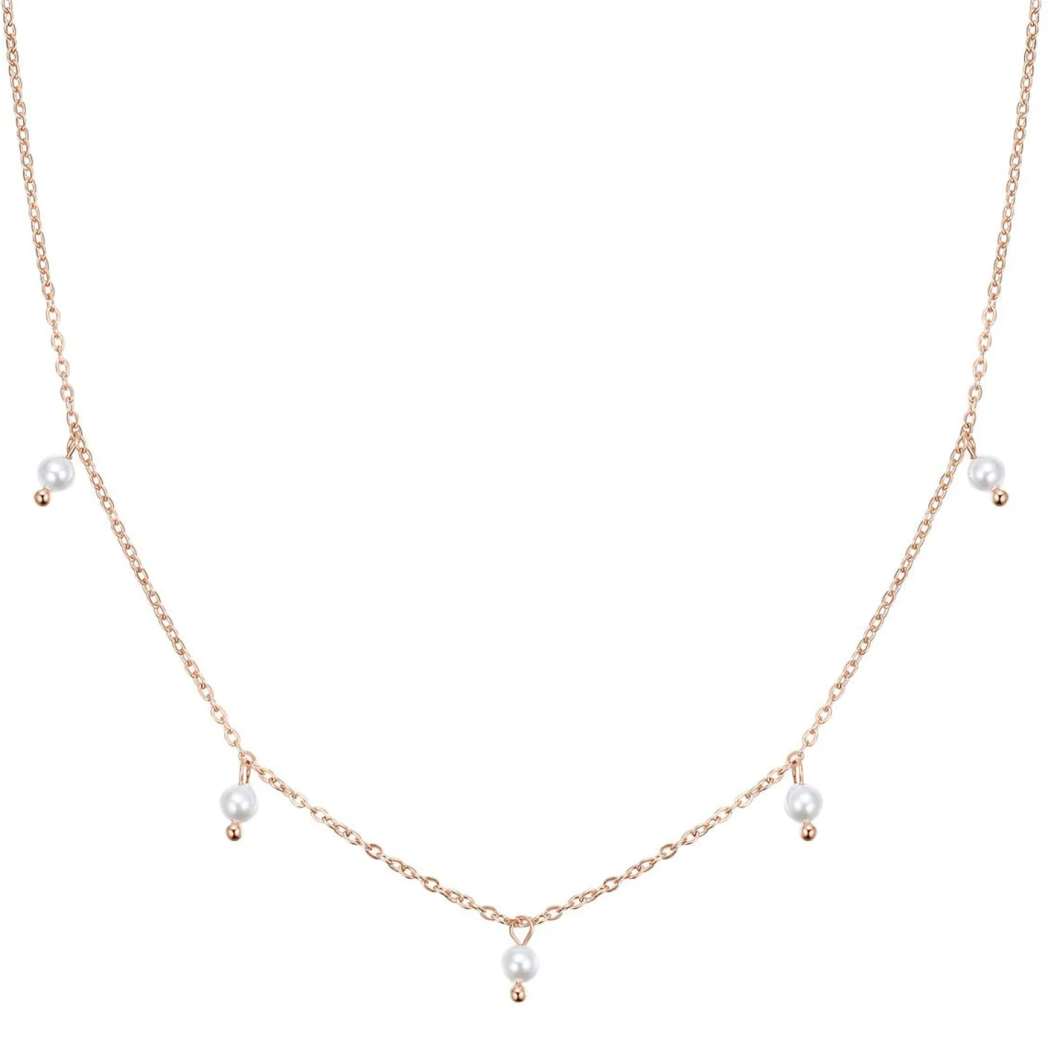 Perlenketten | Filigrane Ketten | Hey Happiness Cinque Kette mit Perlenanhänger Rosegold Rose Gold