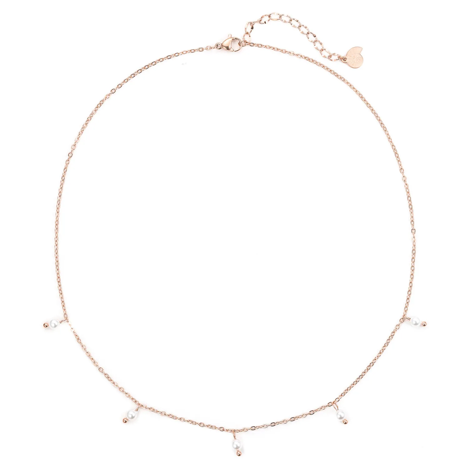 Perlenketten | Filigrane Ketten | Hey Happiness Cinque Kette mit Perlenanhänger Rosegold Rose Gold