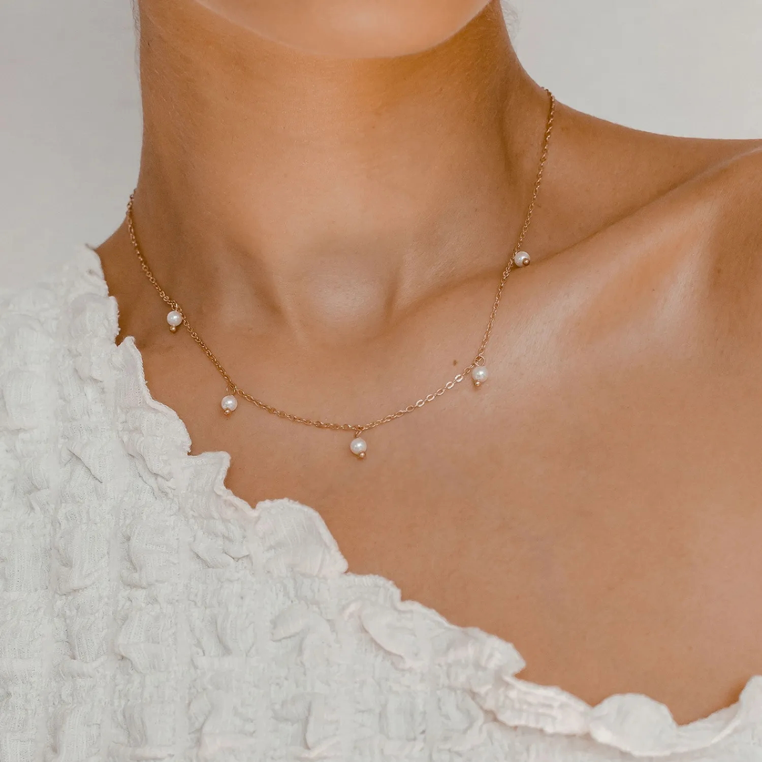 Perlenketten | Filigrane Ketten | Hey Happiness Cinque Kette mit Perlenanhänger Rosegold Rose Gold