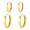 Earring Stack Sets | Creolen | Hey Happiness Classic Band Hoop Earring Set Sterling Silver