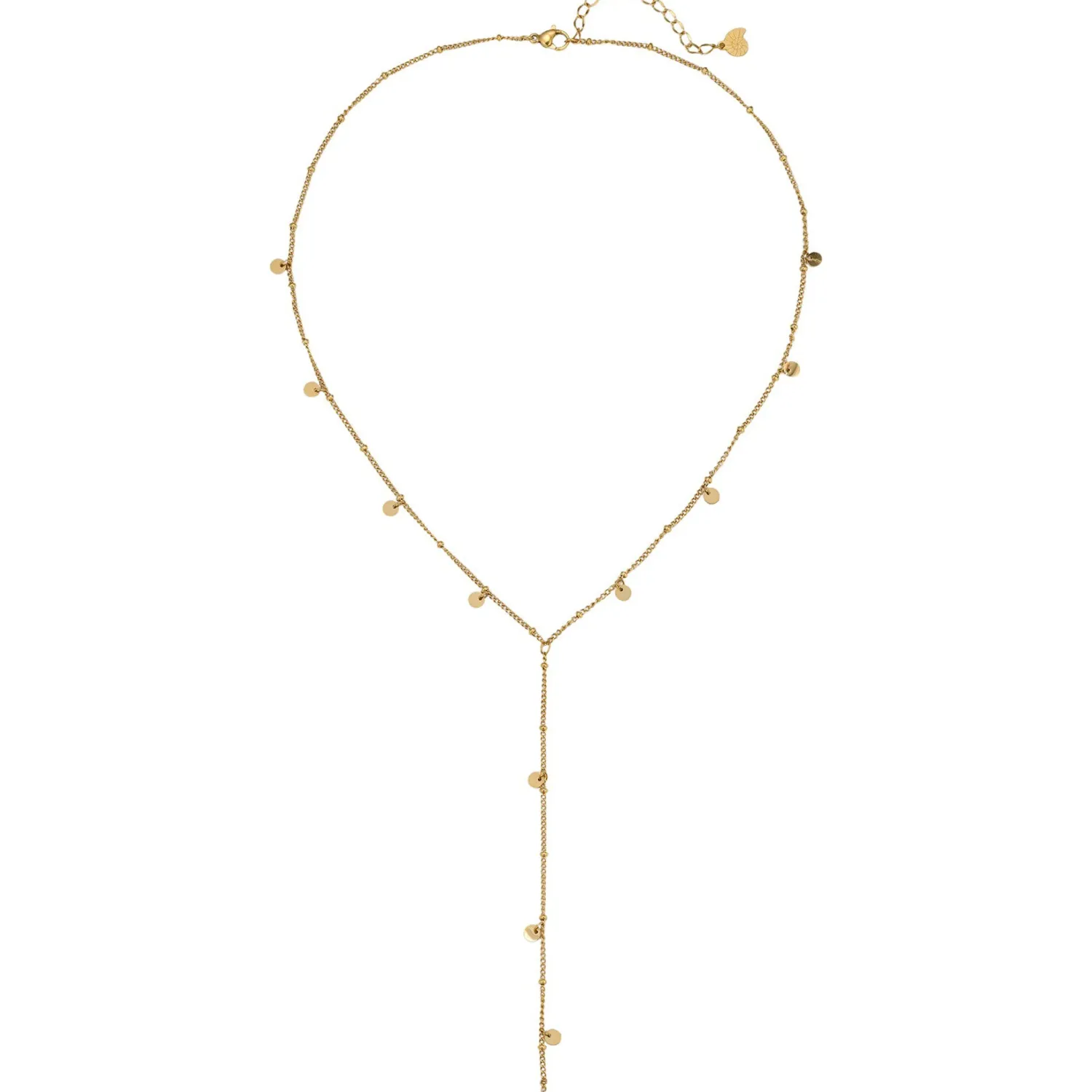 Filigrane Ketten | Hey Happiness Coin Y Lariat Halskette wasserdicht