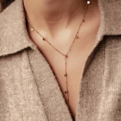 Filigrane Ketten | Hey Happiness Coin Y Lariat Halskette wasserdicht