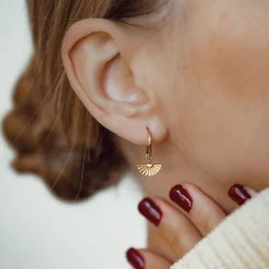 Creolen | Hey Happiness Creolen Fächer Anhänger Sterlingsilber