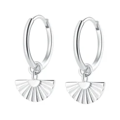 Creolen | Hey Happiness Creolen Fächer Anhänger Sterlingsilber