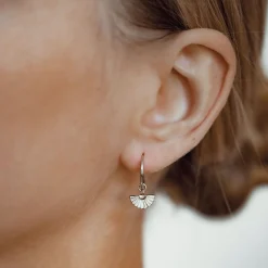 Creolen | Hey Happiness Creolen Fächer Anhänger Sterlingsilber