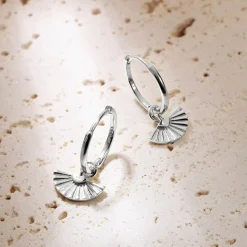 Creolen | Hey Happiness Creolen Fächer Anhänger Sterlingsilber