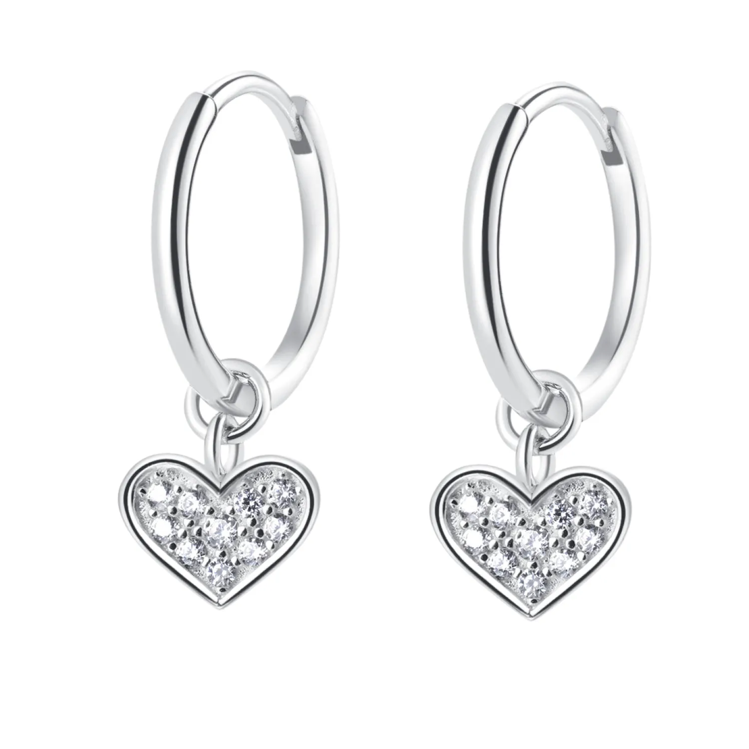 Creolen | Hey Happiness Creolen Herz Anhänger Sterlingsilber Silver