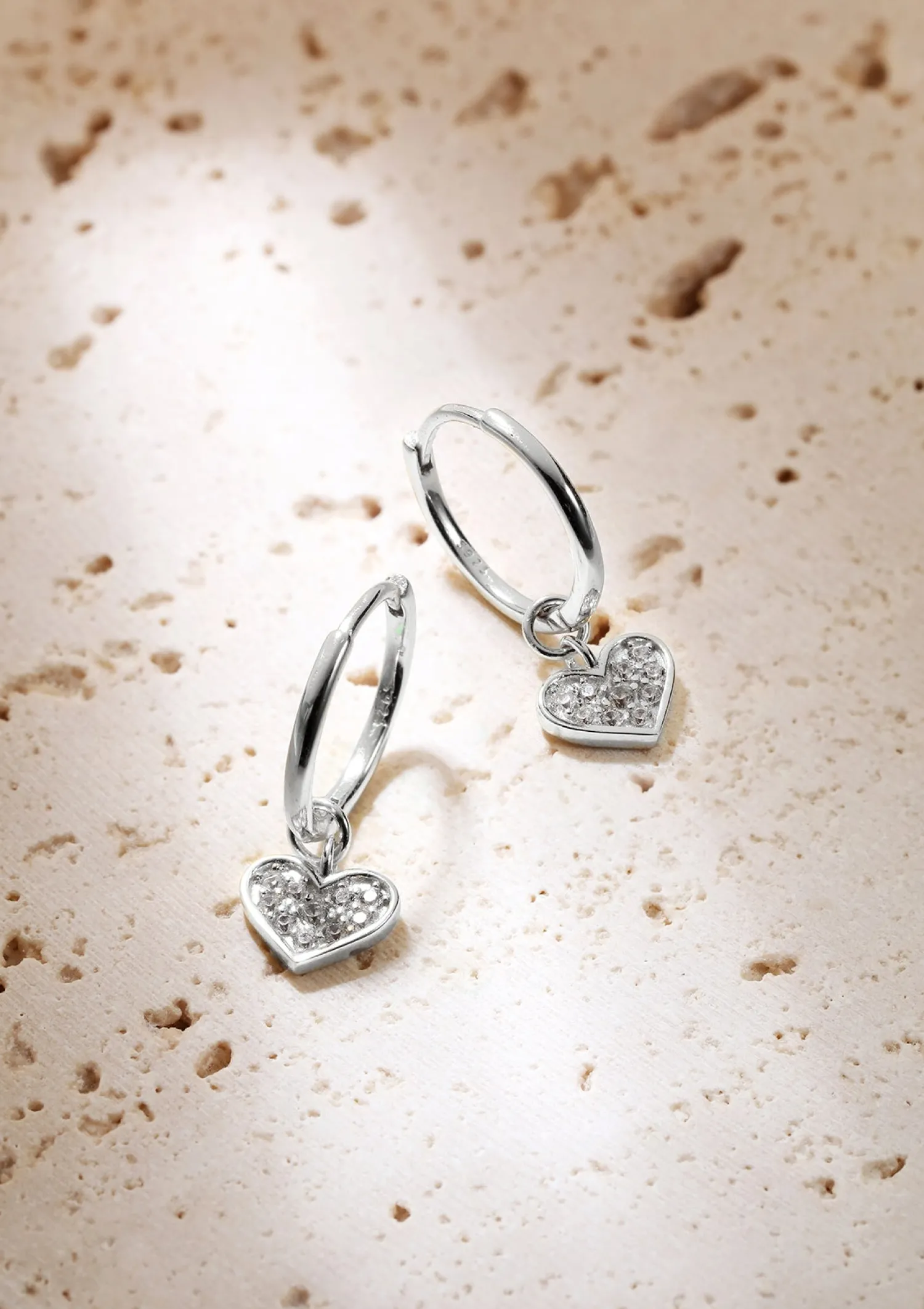 Creolen | Hey Happiness Creolen Herz Anhänger Sterlingsilber Silver