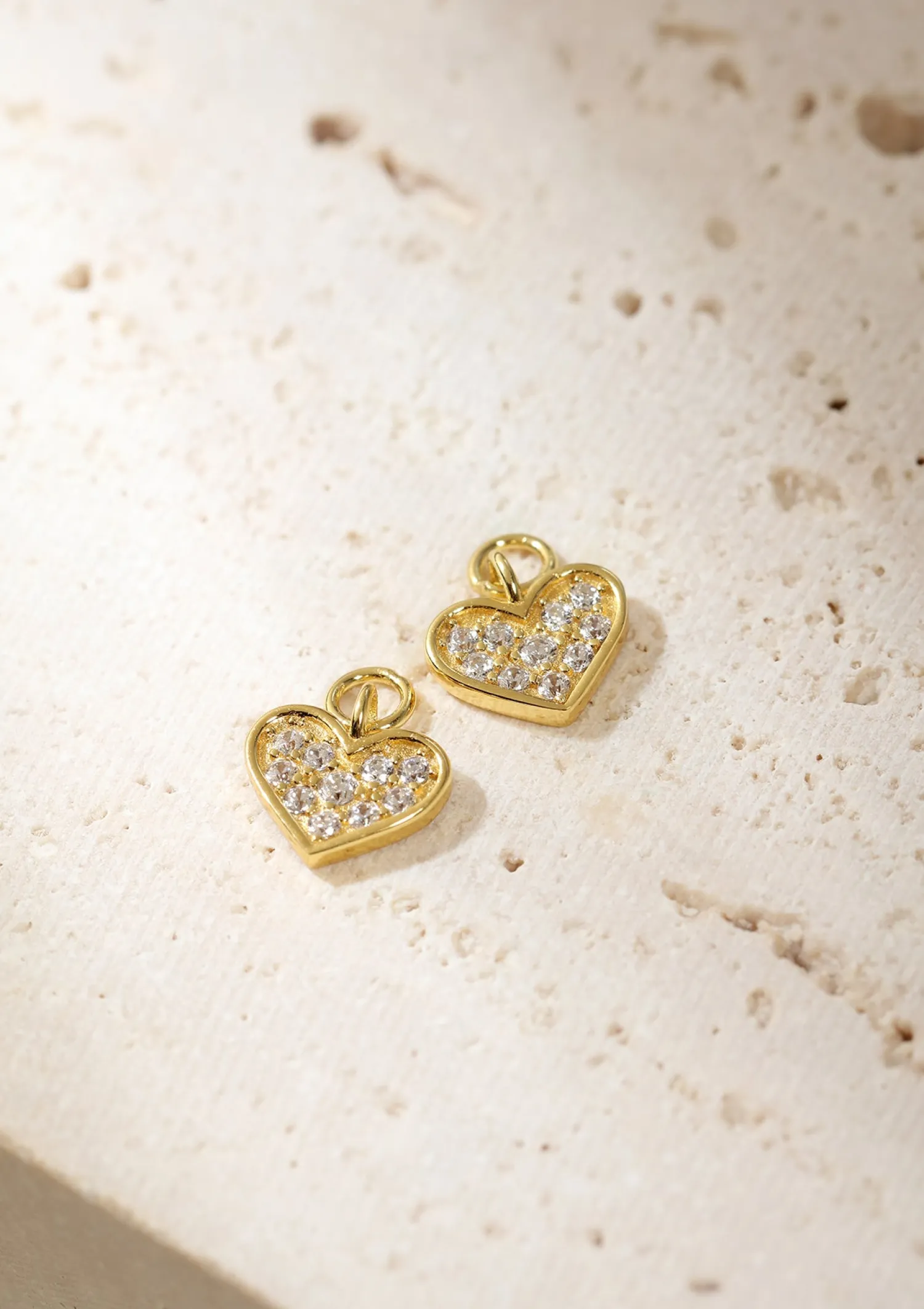 Creolen | Hey Happiness Creolen Herz Anhänger Sterlingsilber in Gold