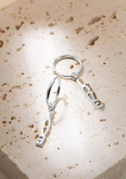 Creolen | Hey Happiness Creolen LOVE Anhänger Sterlingsilber Silver