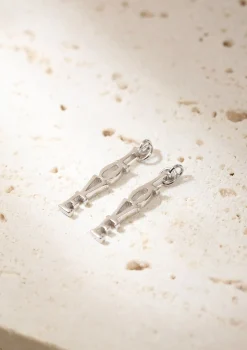 Creolen | Hey Happiness Creolen LOVE Anhänger Sterlingsilber Silver