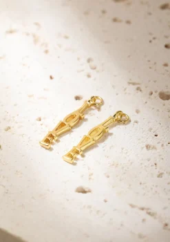Creolen | Hey Happiness Creolen LOVE Anhänger Sterlingsilber in Gold