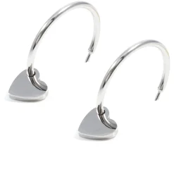 Creolen | Hey Happiness Creolen mit Herzanhänger in Silber Silver