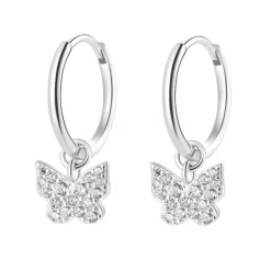 Creolen | Hey Happiness Creolen Schmetterling Anhänger Sterlingsilber Silver