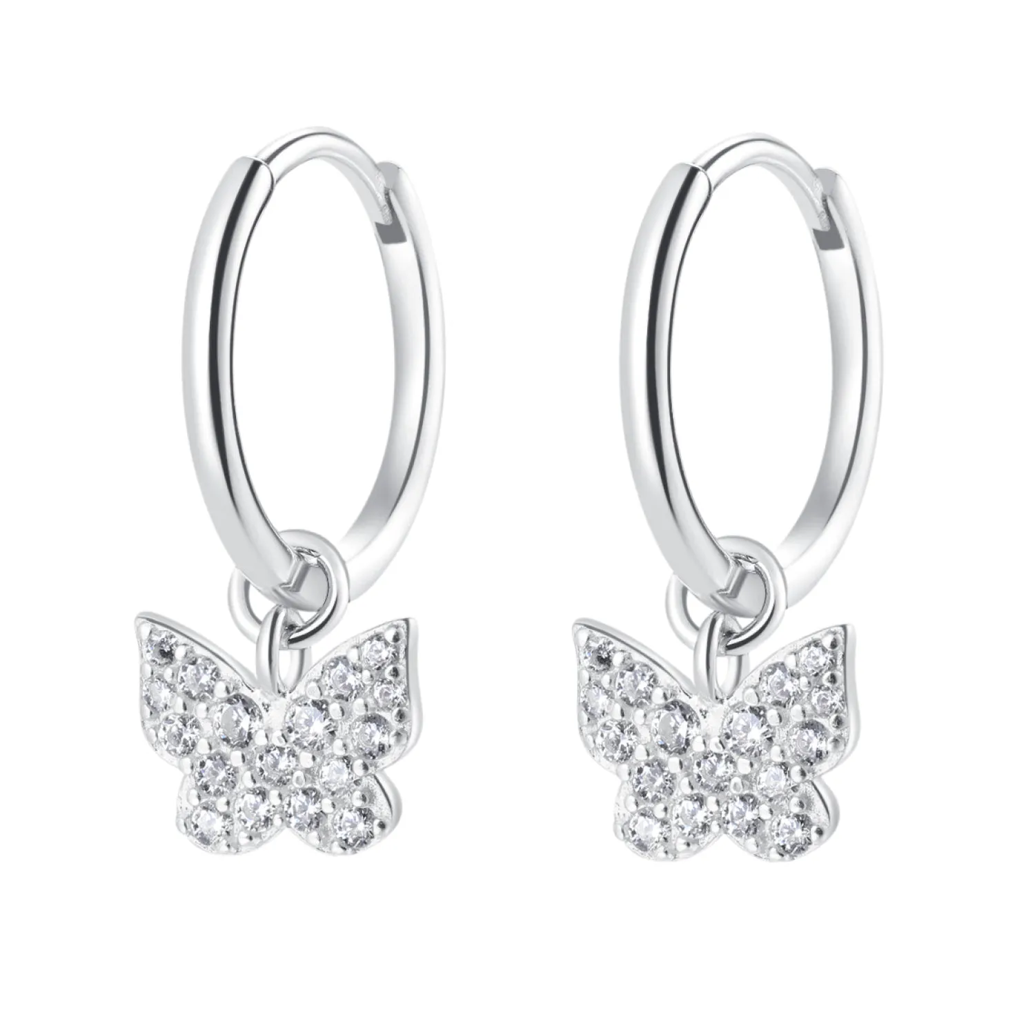 Creolen | Hey Happiness Creolen Schmetterling Anhänger Sterlingsilber Silver