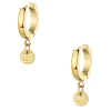 Creolen | Hey Happiness Creolen Strukturierter Kreis Anhänger in Gold