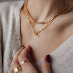 Statement Ketten | Hey Happiness Cuban Link Kette Panzerkette in Gold