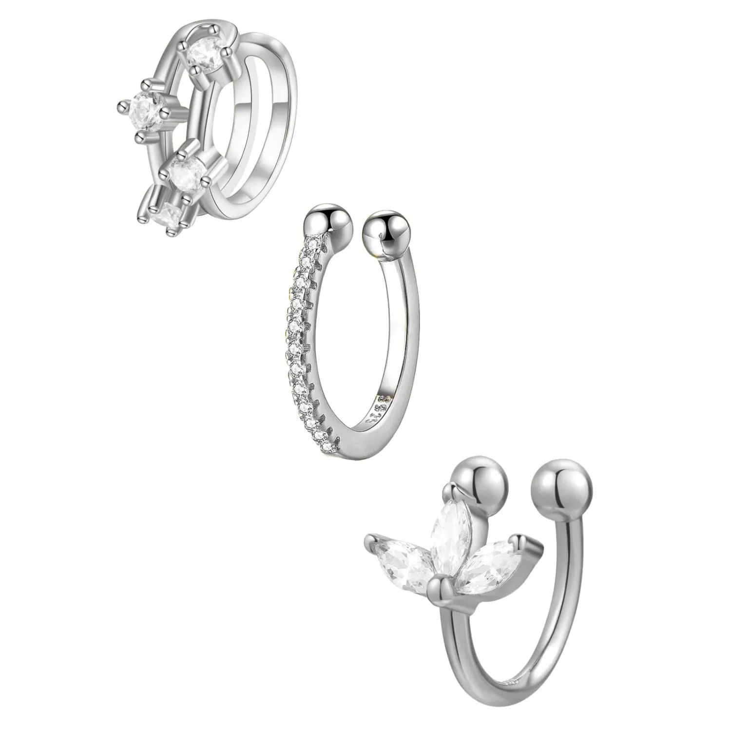 Earring Stack Sets | Ear Cuffs | Hey Happiness Cuff Ohrringe Set aus Sterlingsilber