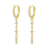Huggie Ohrringe | Hey Happiness Dangle Huggie Ohrringe mit Stab Sterlingsilber in Gold