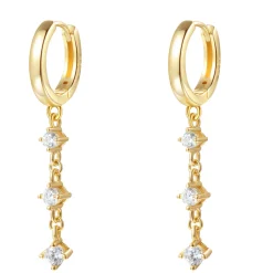 Huggie Ohrringe | Hey Happiness Dangle Huggie Ohrringe Sterlingsilber in Gold
