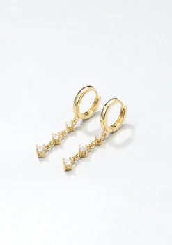 Huggie Ohrringe | Hey Happiness Dangle Huggie Ohrringe Sterlingsilber in Gold