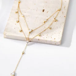 Filigrane Ketten | Hey Happiness Dazzle Double Chain Y Necklace Sterling Silver