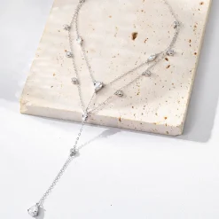 Filigrane Ketten | Hey Happiness Dazzle Double Chain Y Necklace Sterling Silver