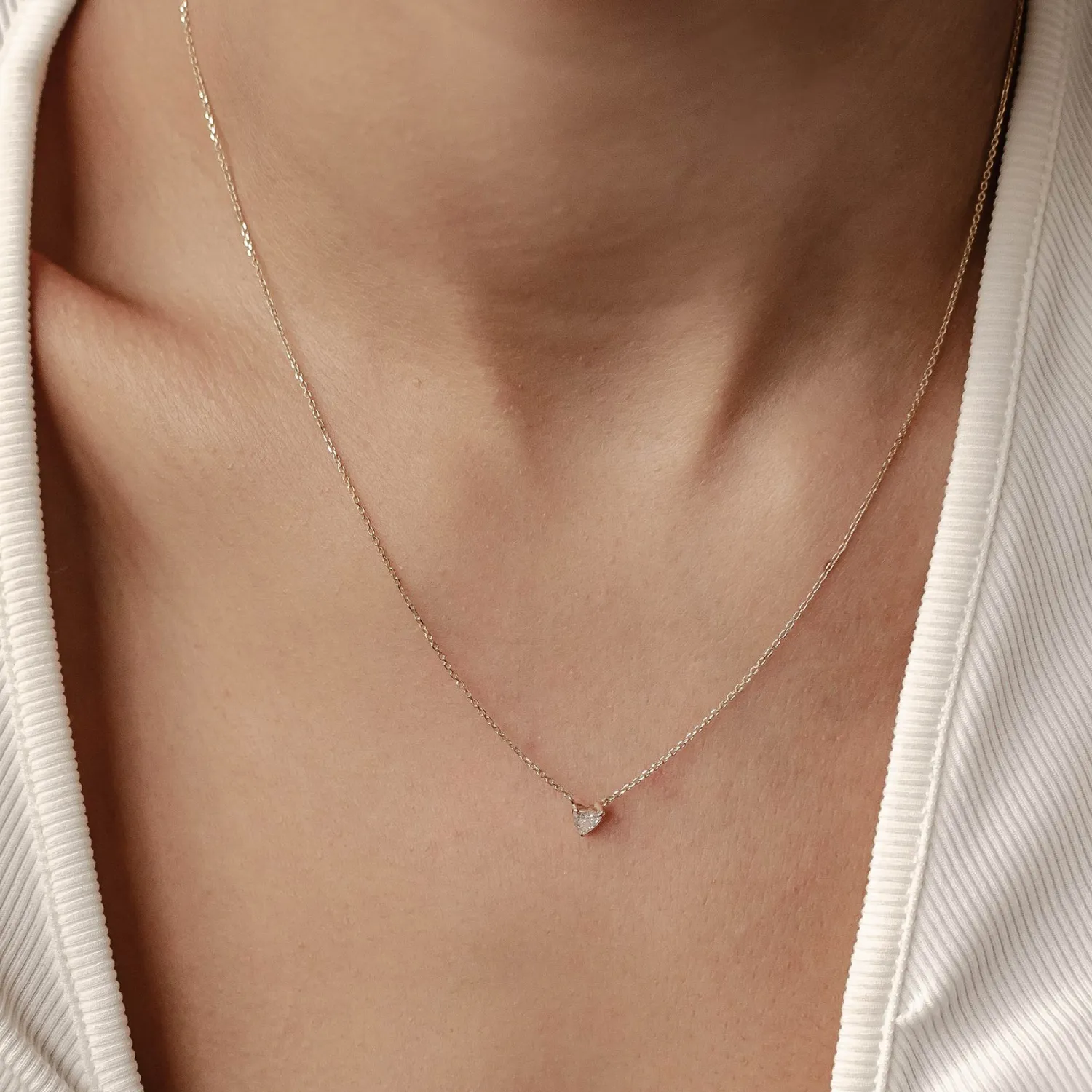 Filigrane Ketten | Hey Happiness Devotion Diamant Herz Anhänger Kette 585 Gold